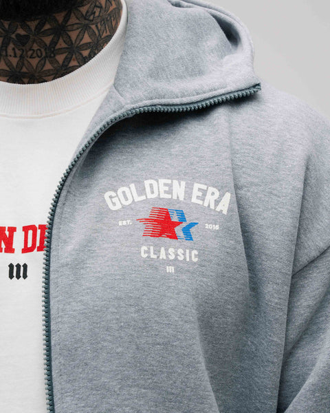 Jaqueta De Moletom Golden Era Classic Cinza Mescla