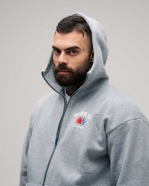 Jaqueta De Moletom Golden Era Classic Cinza Mescla