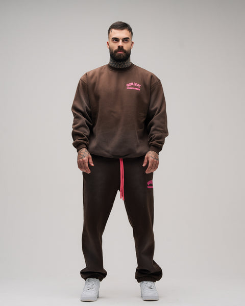 Blusa De Moletom Estonada Iron Dept. Marrom