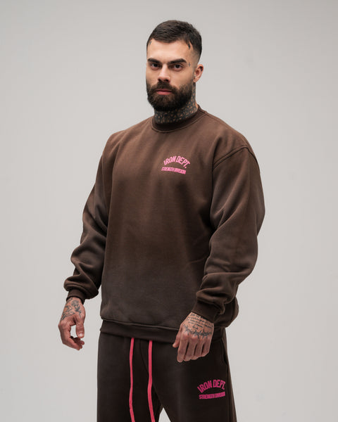 Blusa De Moletom Estonada Iron Dept. Marrom