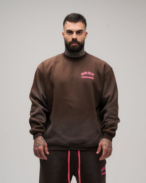 Blusa De Moletom Estonada Iron Dept. Marrom