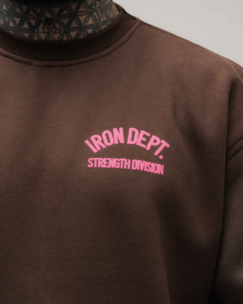 Blusa De Moletom Estonada Iron Dept. Marrom