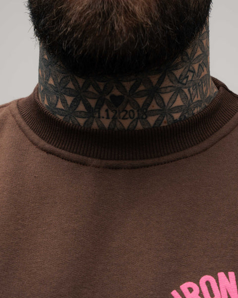 Blusa De Moletom Estonada Iron Dept. Marrom