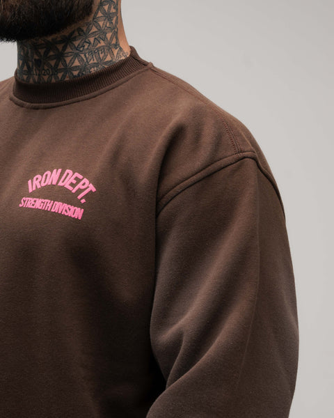 Blusa De Moletom Estonada Iron Dept. Marrom