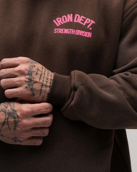 Blusa De Moletom Estonada Iron Dept. Marrom