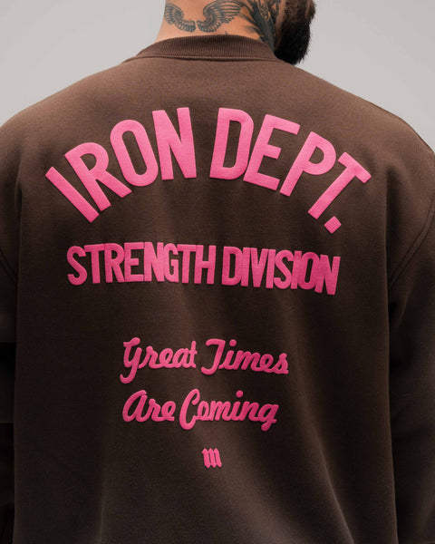 Blusa De Moletom Estonada Iron Dept. Marrom
