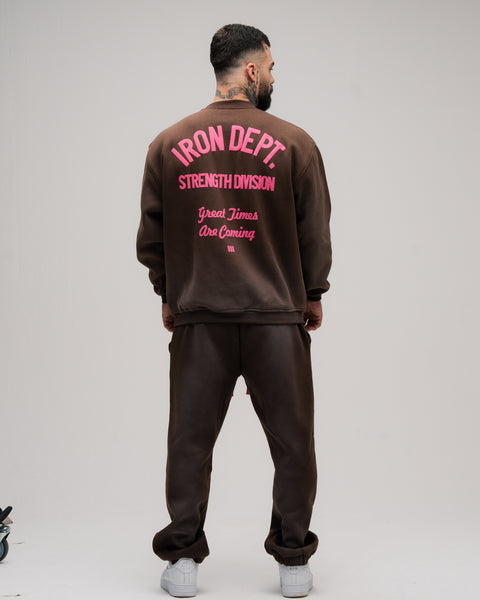 Blusa De Moletom Estonada Iron Dept. Marrom