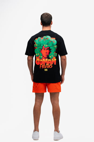 Camiseta Oversized Comam Frutas Gorgons Preto
