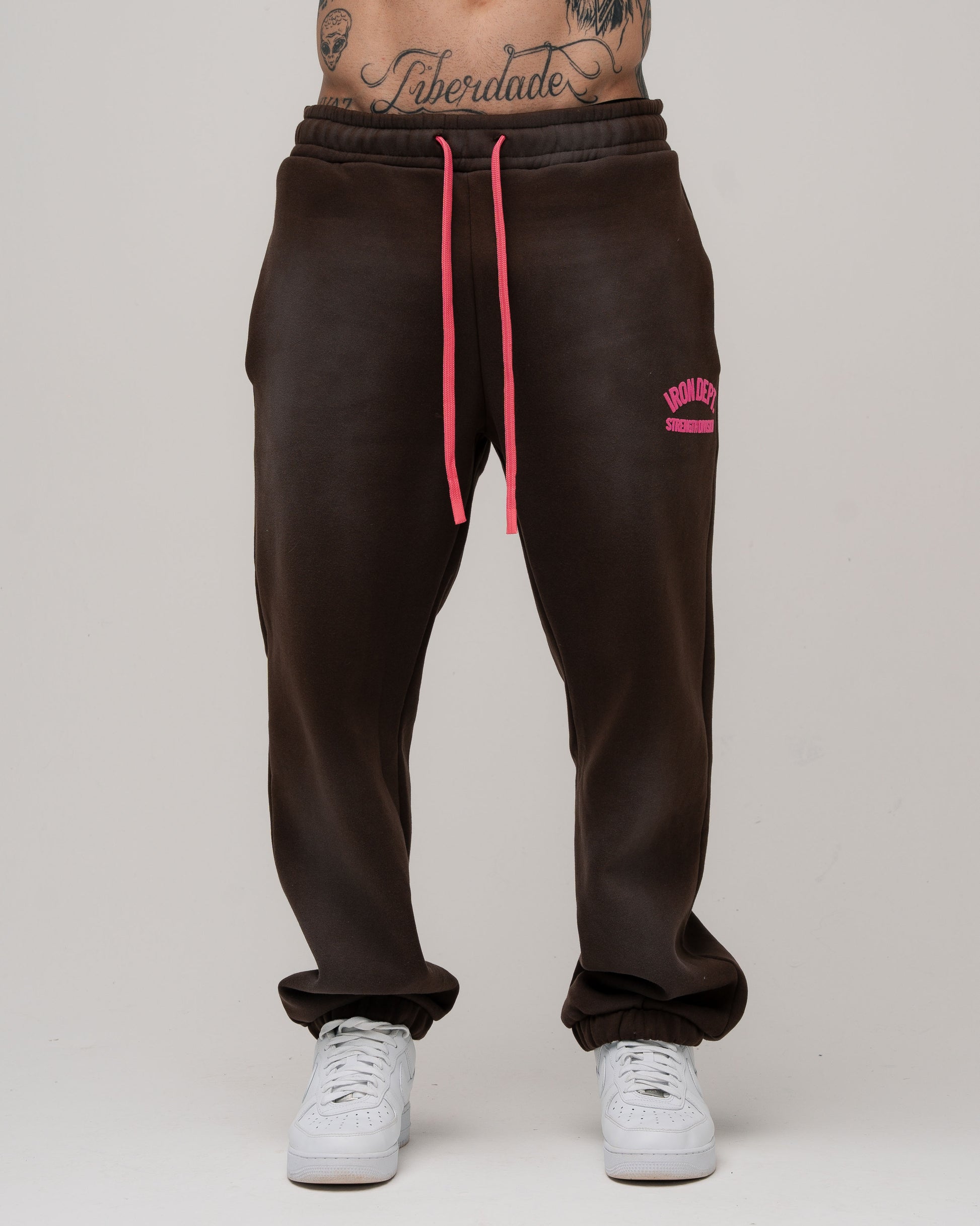 Calça De Moletom Estonada Iron Dept. Marrom