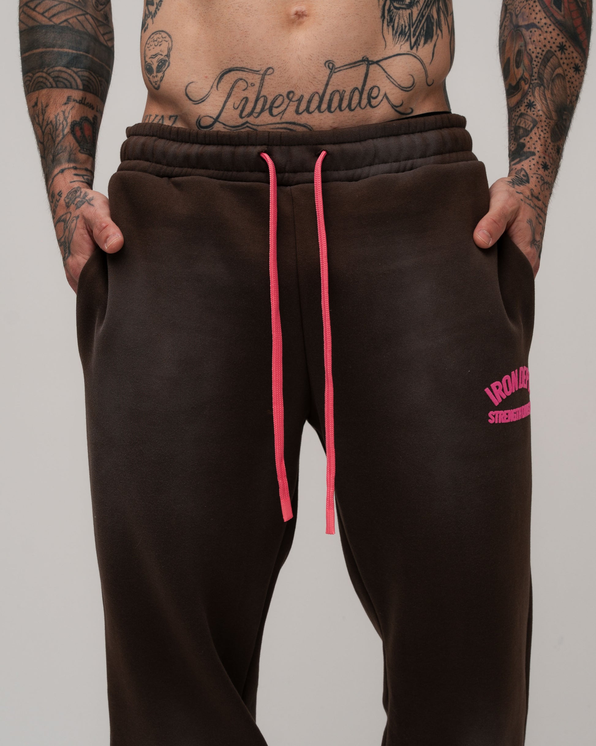 Calça De Moletom Estonada Iron Dept. Marrom