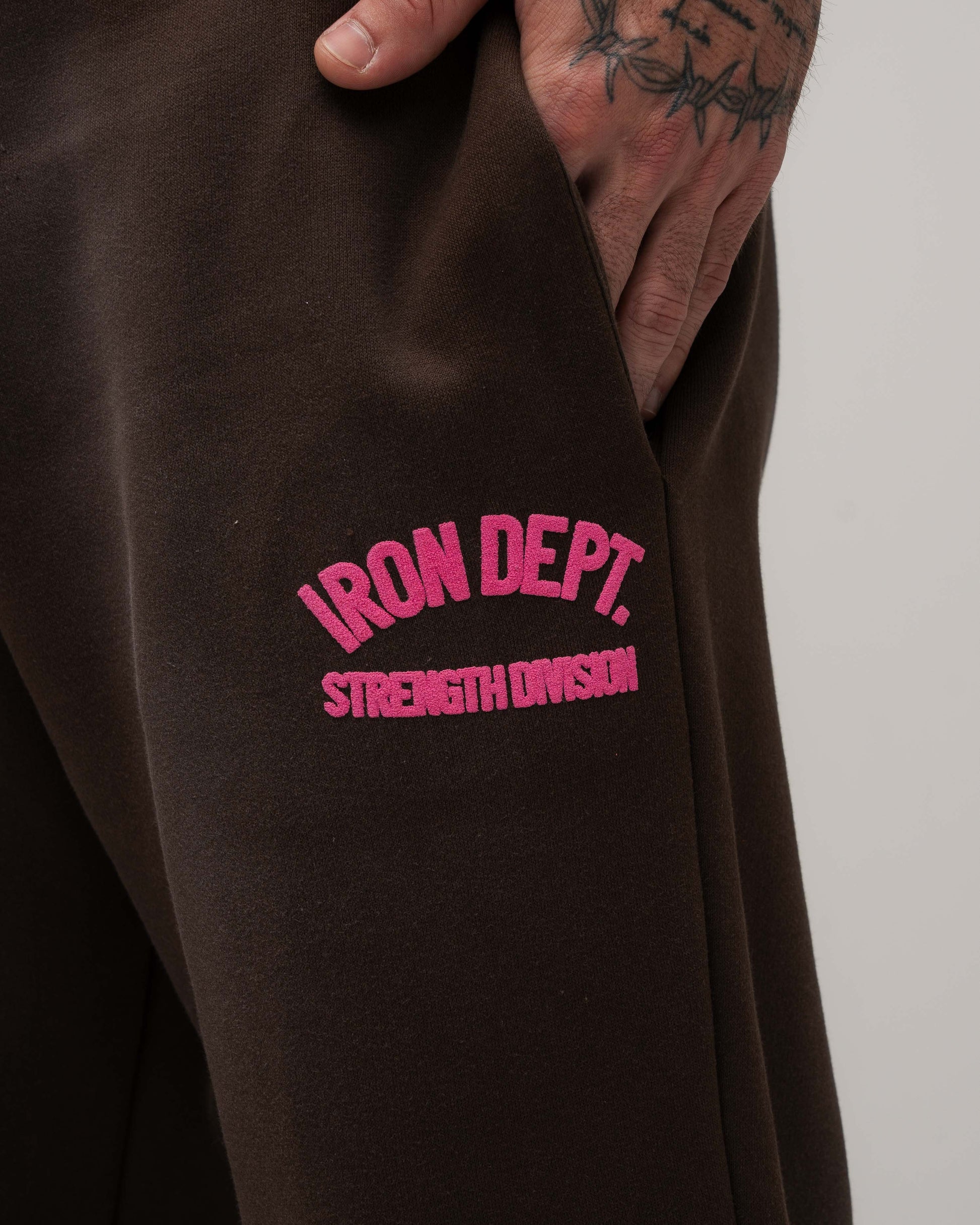 Calça De Moletom Estonada Iron Dept. Marrom