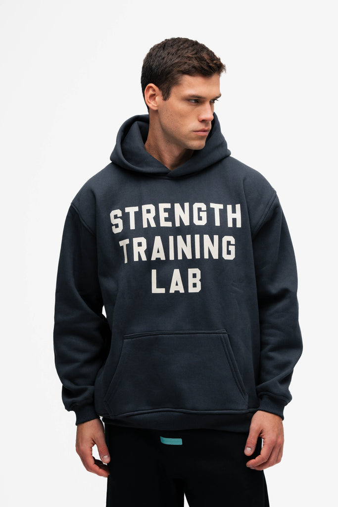 Blusa de Moletom Oversized Mith Strength Training Lab Cinza