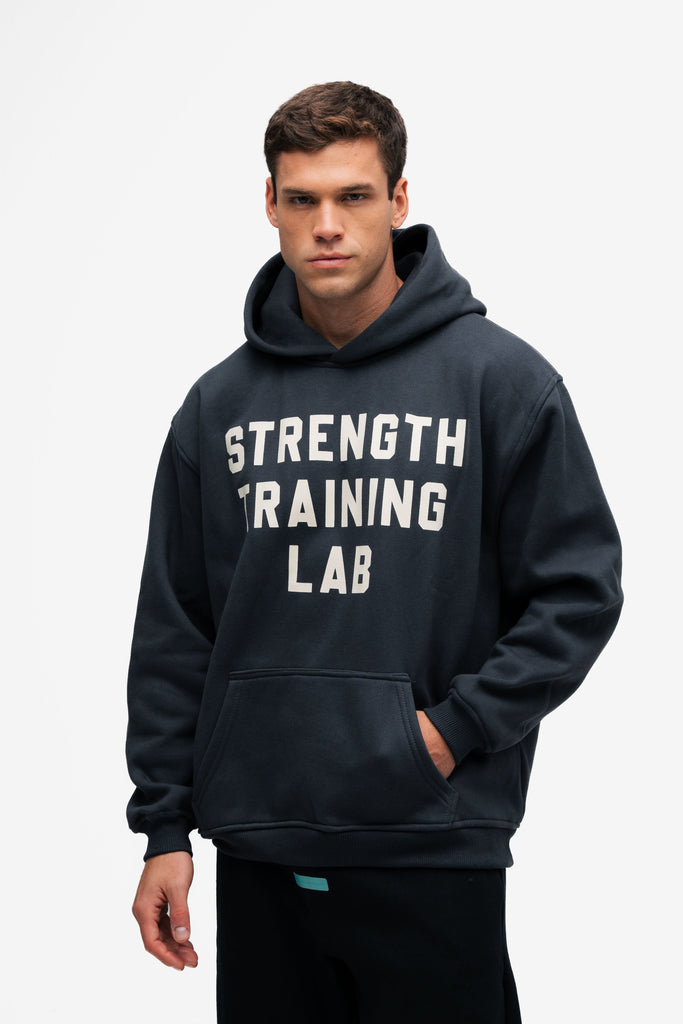 Blusa de Moletom Oversized Mith Strength Training Lab Cinza