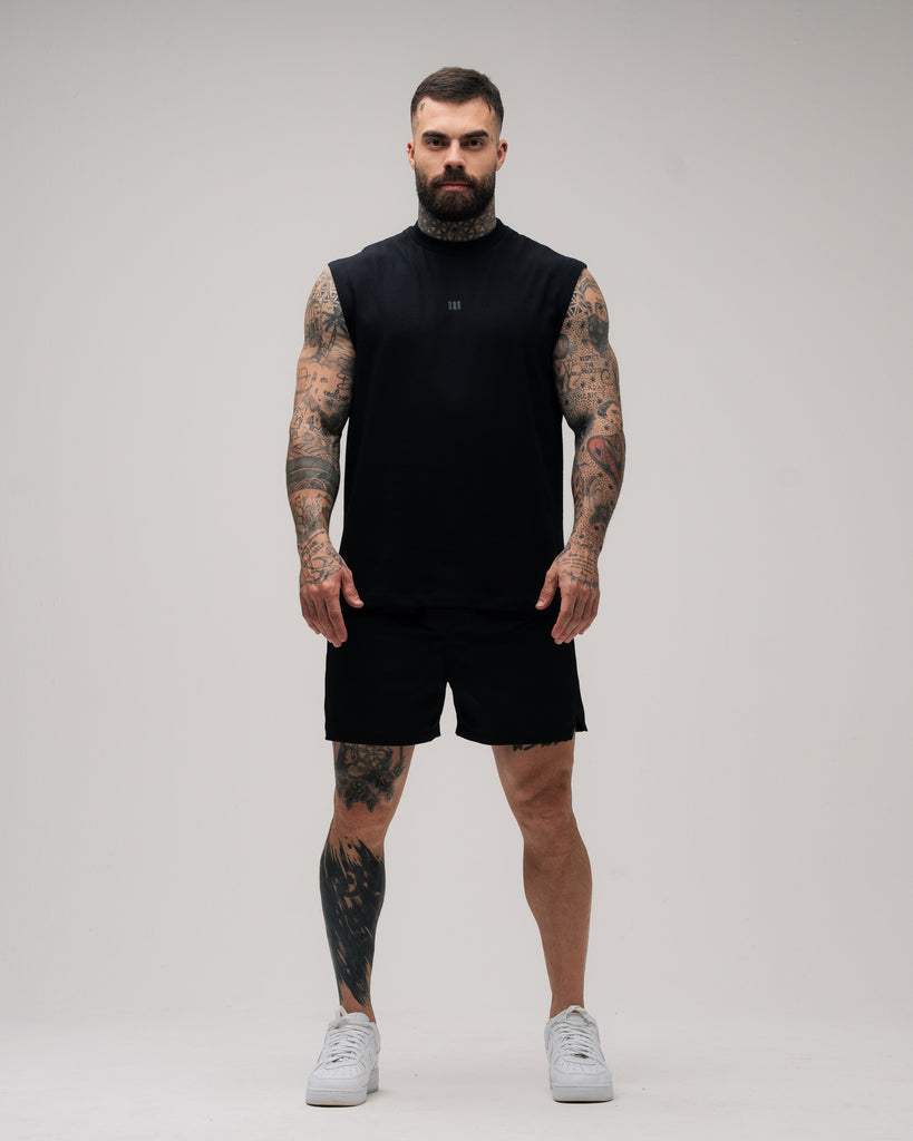 Regata Drop Shoulder Sleveless Trainning Dept. Preto