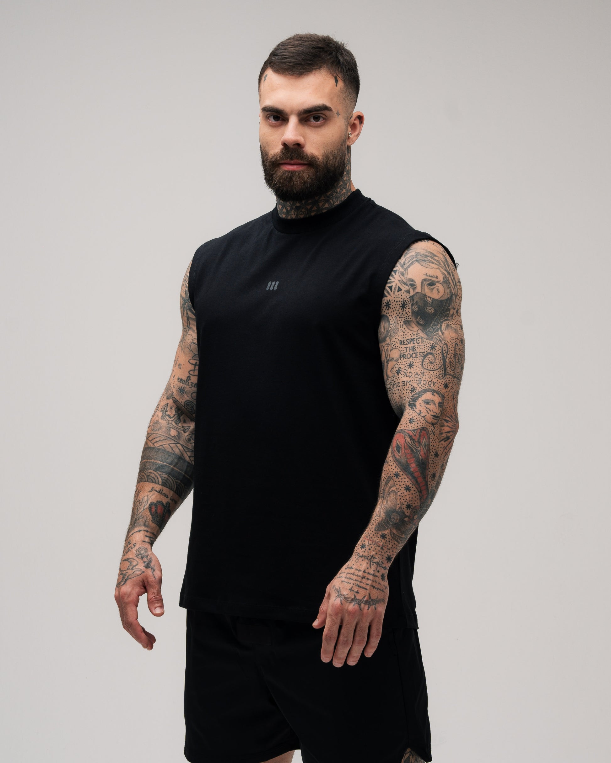 Regata Drop Shoulder Sleveless Trainning Dept. Preto