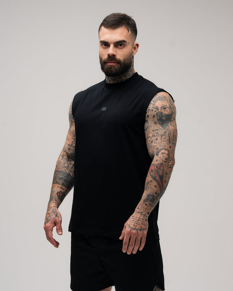 Regata Drop Shoulder Sleveless Trainning Dept. Preto