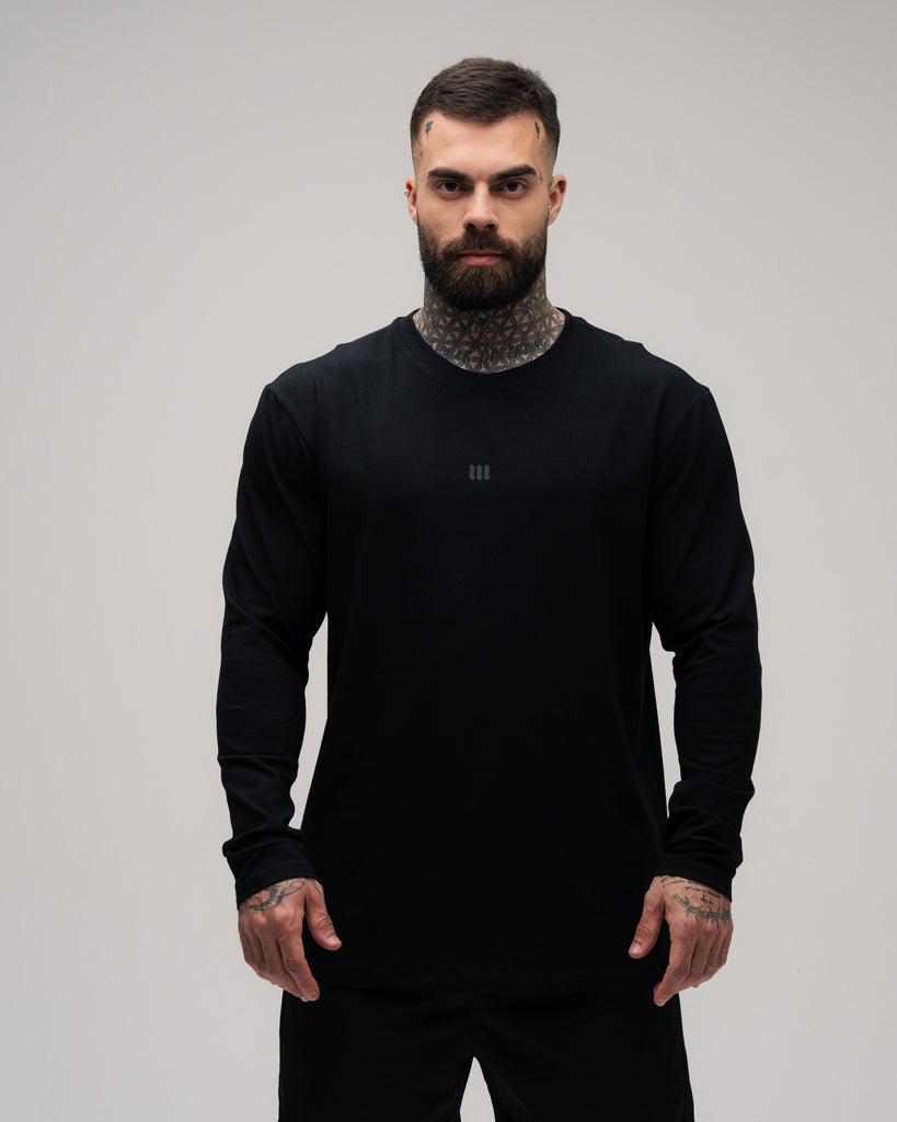 Camiseta Manga Longa Logo Preto
