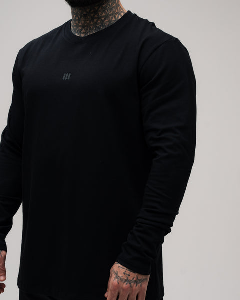 Camiseta Manga Longa Logo Preto