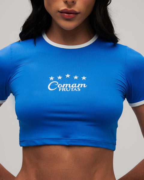 Cropped Mith Comam Frutas Brasileiras Do It Better Azul