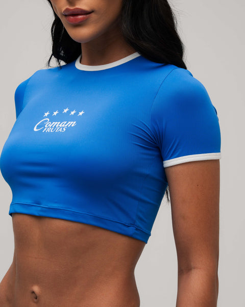 Cropped Mith Comam Frutas Brasileiras Do It Better Azul