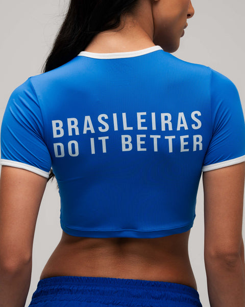 Cropped Mith Comam Frutas Brasileiras Do It Better Azul