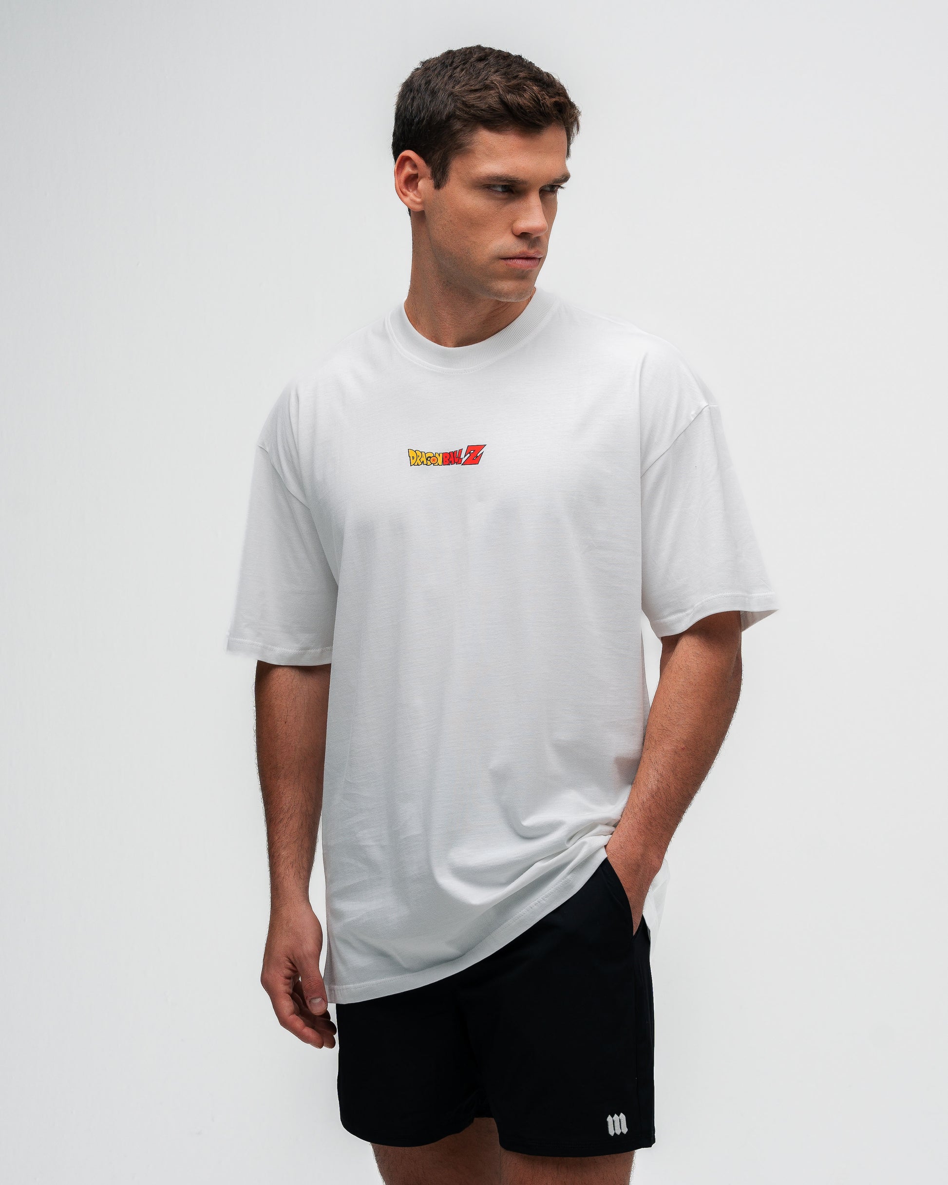 Camiseta Oversized Estonada Dragon Ball Z Goku Kanji Off White