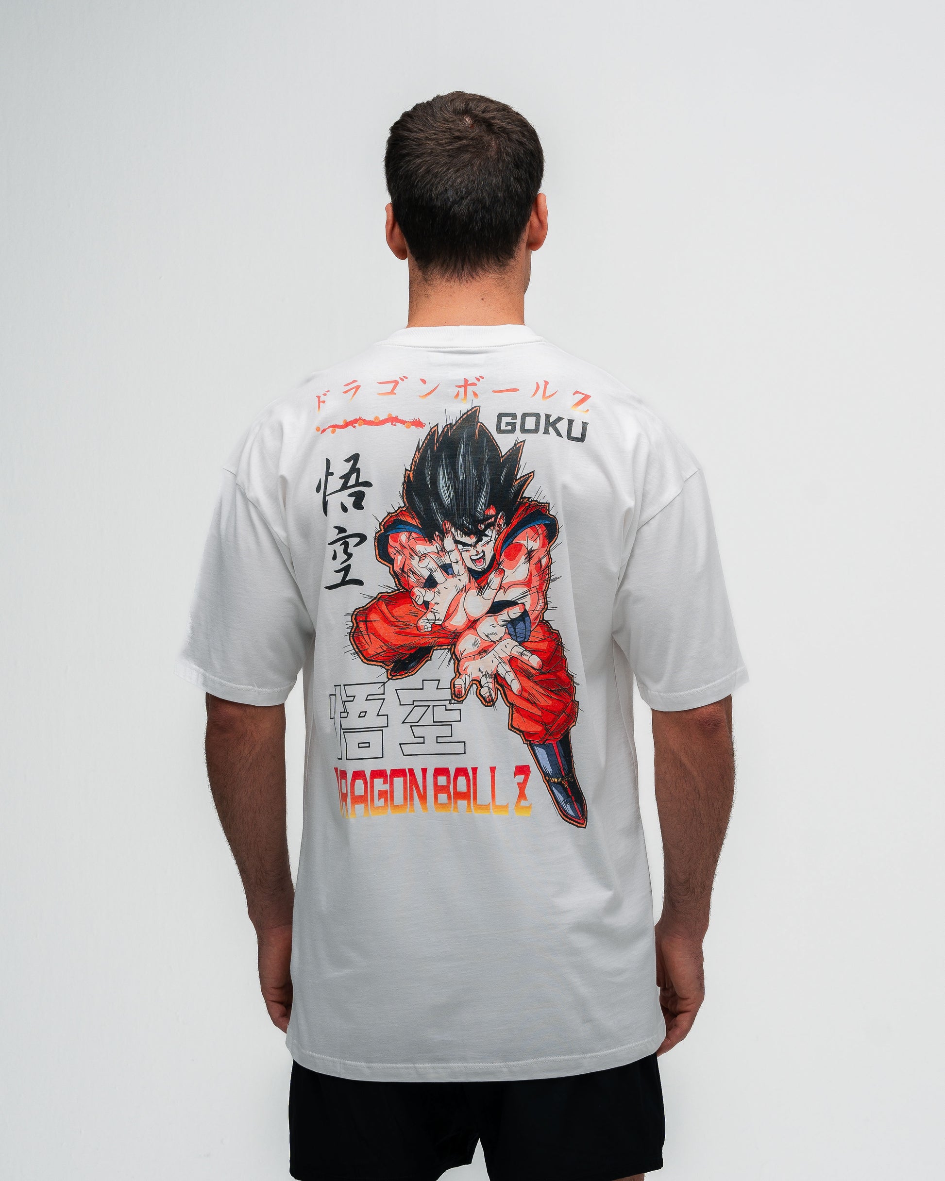 Camiseta Oversized Estonada Dragon Ball Z Goku Kanji Off White