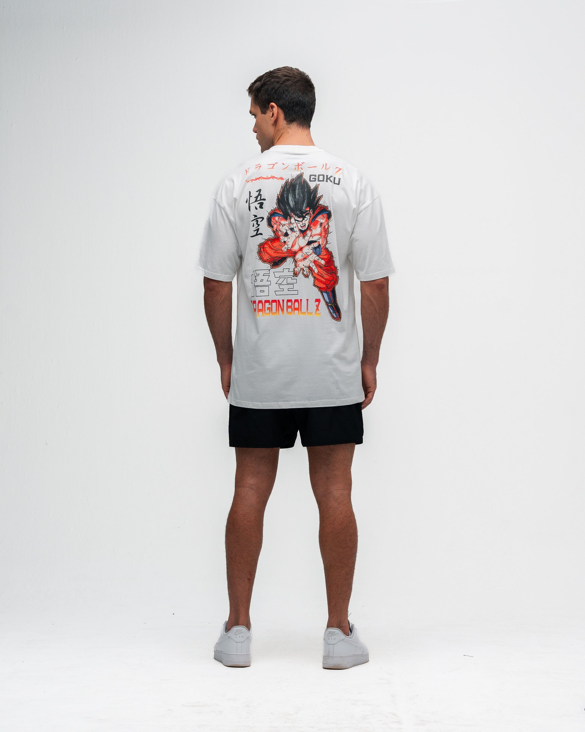 Camiseta Oversized Estonada Dragon Ball Z Goku Kanji Off White