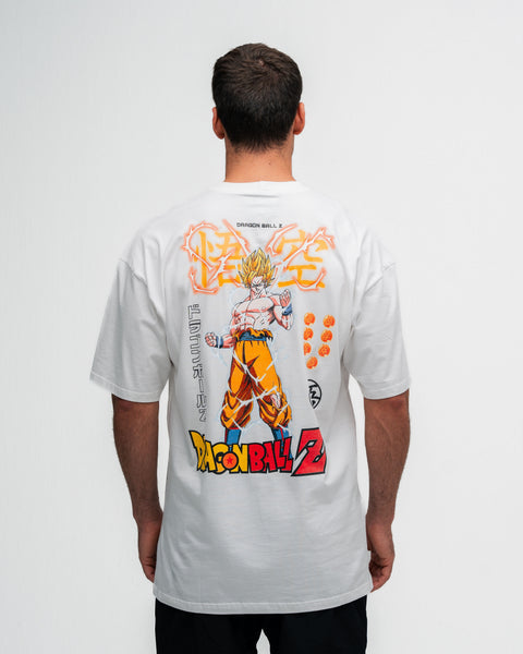 Camiseta Oversized Dragon Ball Z Goku Sayajin Off White