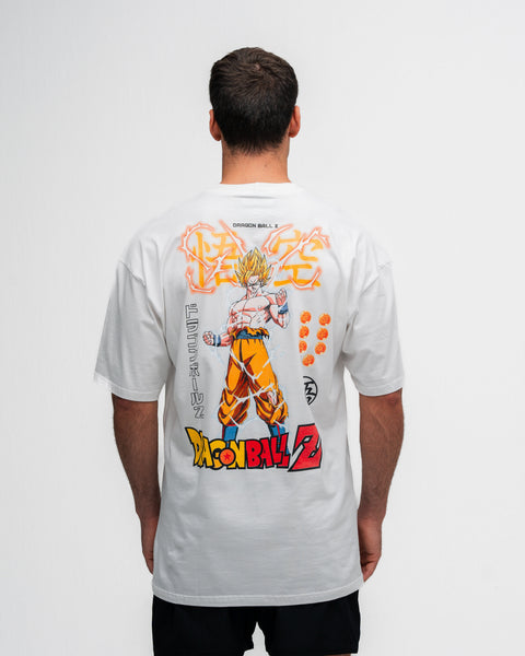 Camiseta Oversized Dragon Ball Z Goku Sayajin Off White