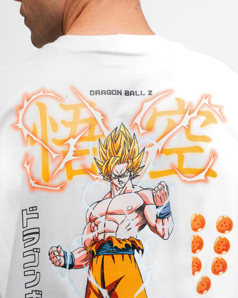 Camiseta Oversized Dragon Ball Z Goku Sayajin Off White