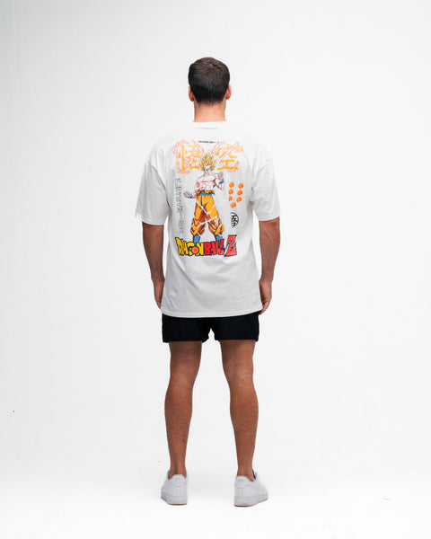 Camiseta Oversized Dragon Ball Z Goku Sayajin Off White