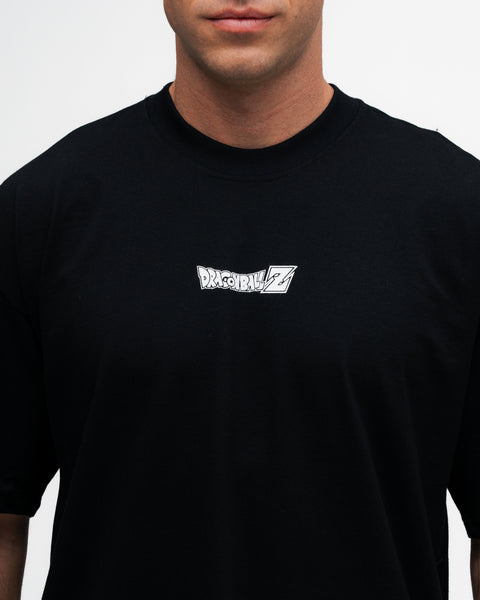 Camiseta Oversized Dragon Ball Z Frieza Vs Goku Preto