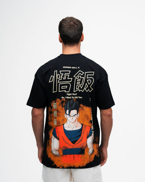 Camiseta Oversized Dragon Ball Z Gohan Preto