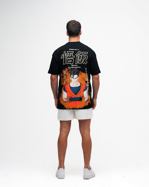 Camiseta Oversized Dragon Ball Z Gohan Preto