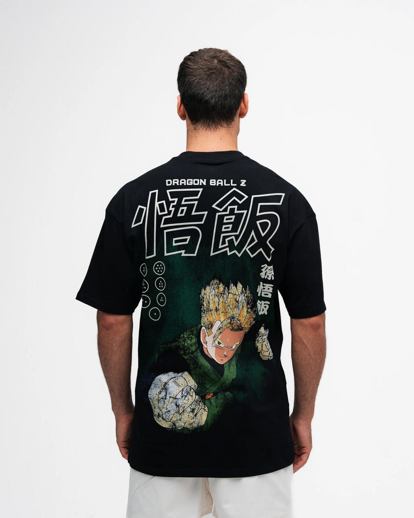 Camiseta Oversized Dragon Ball Z Gohan Green Preto