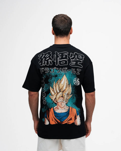 Camiseta Oversized Dragon Ball Z Goku Super Sayajin Preto