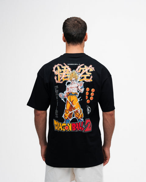 Camiseta Oversized Dragon Ball Z Goku Sayajin Preto