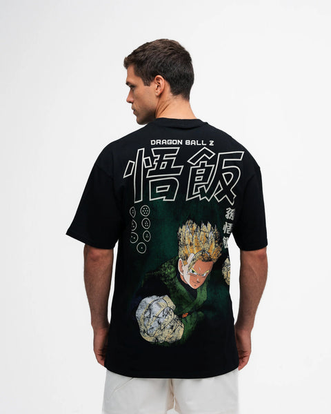 Camiseta Oversized Dragon Ball Z Gohan Green Preto