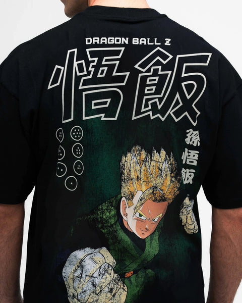 Camiseta Oversized Dragon Ball Z Gohan Green Preto
