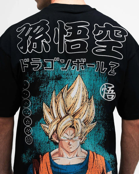 Camiseta Oversized Dragon Ball Z Goku Super Sayajin Preto