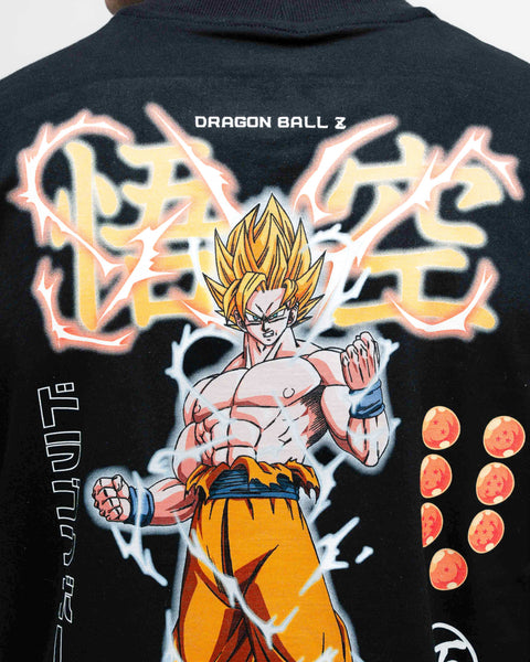 Camiseta Oversized Dragon Ball Z Goku Sayajin Preto