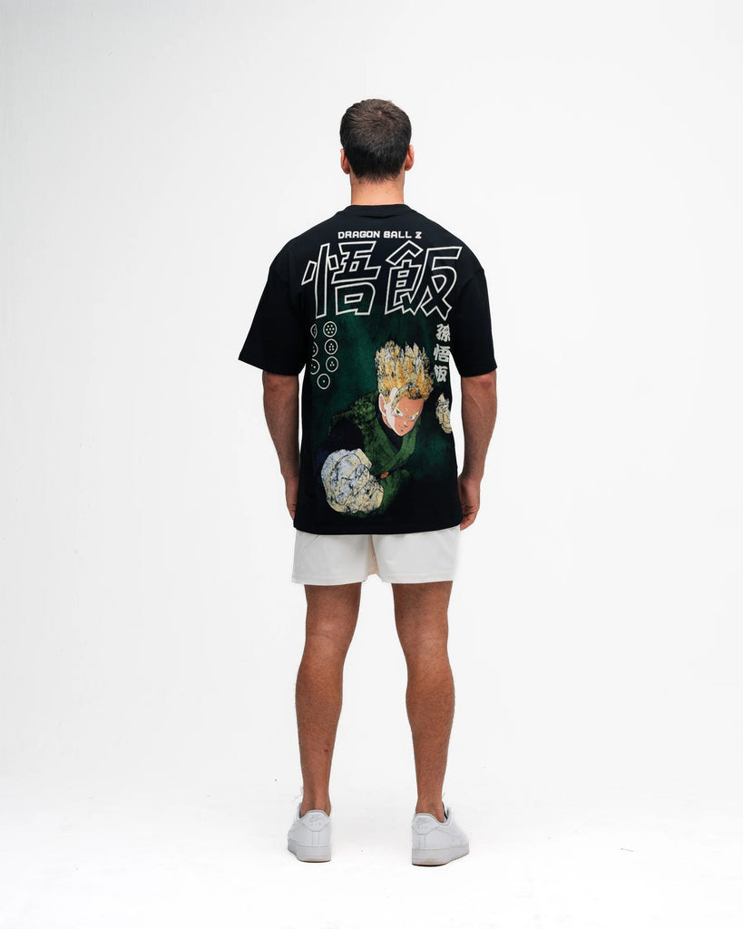 Camiseta Oversized Dragon Ball Z Gohan Green Preto