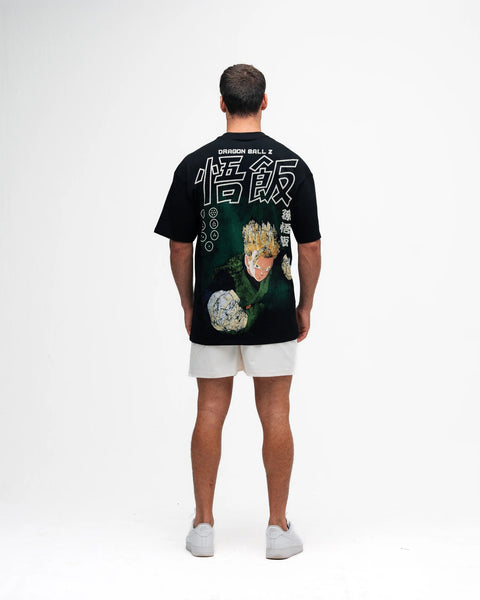 Camiseta Oversized Dragon Ball Z Gohan Green Preto