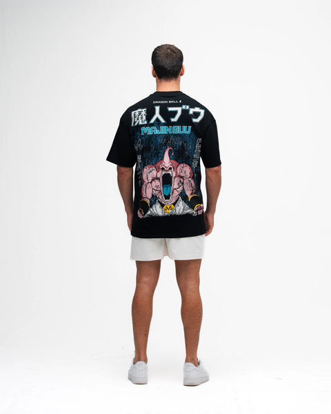 Camiseta Oversized Dragon Ball Z Kid Buu Green Preto