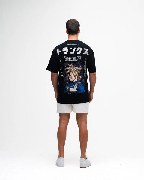 Camiseta Oversized Dragon Ball Z Trunks do Futuro Preto