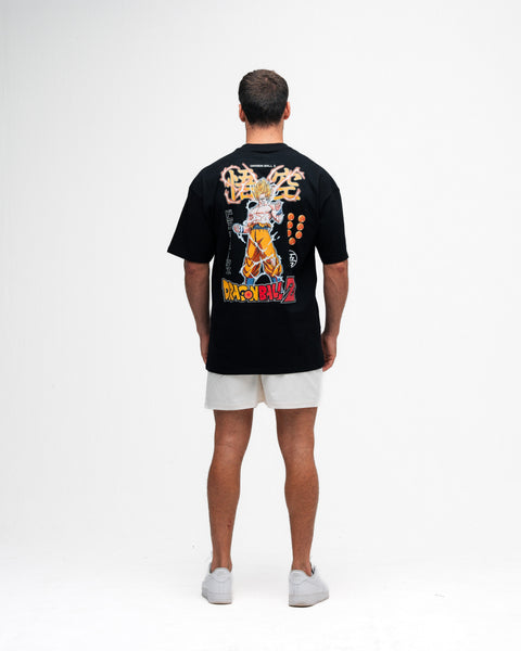Camiseta Oversized Dragon Ball Z Goku Sayajin Preto