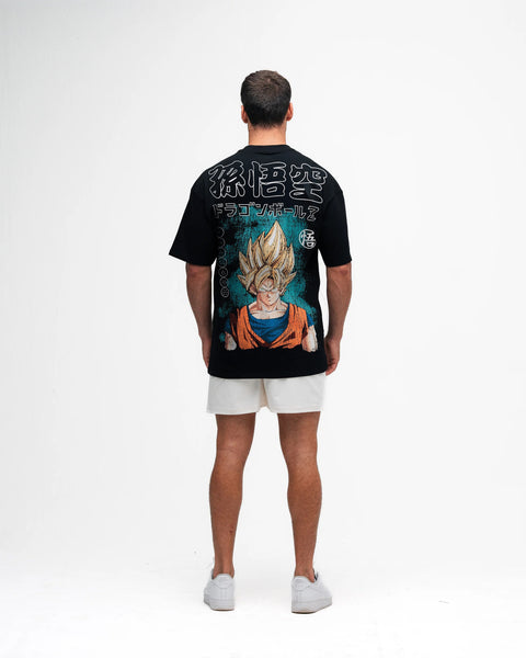 Camiseta Oversized Dragon Ball Z Goku Super Sayajin Preto