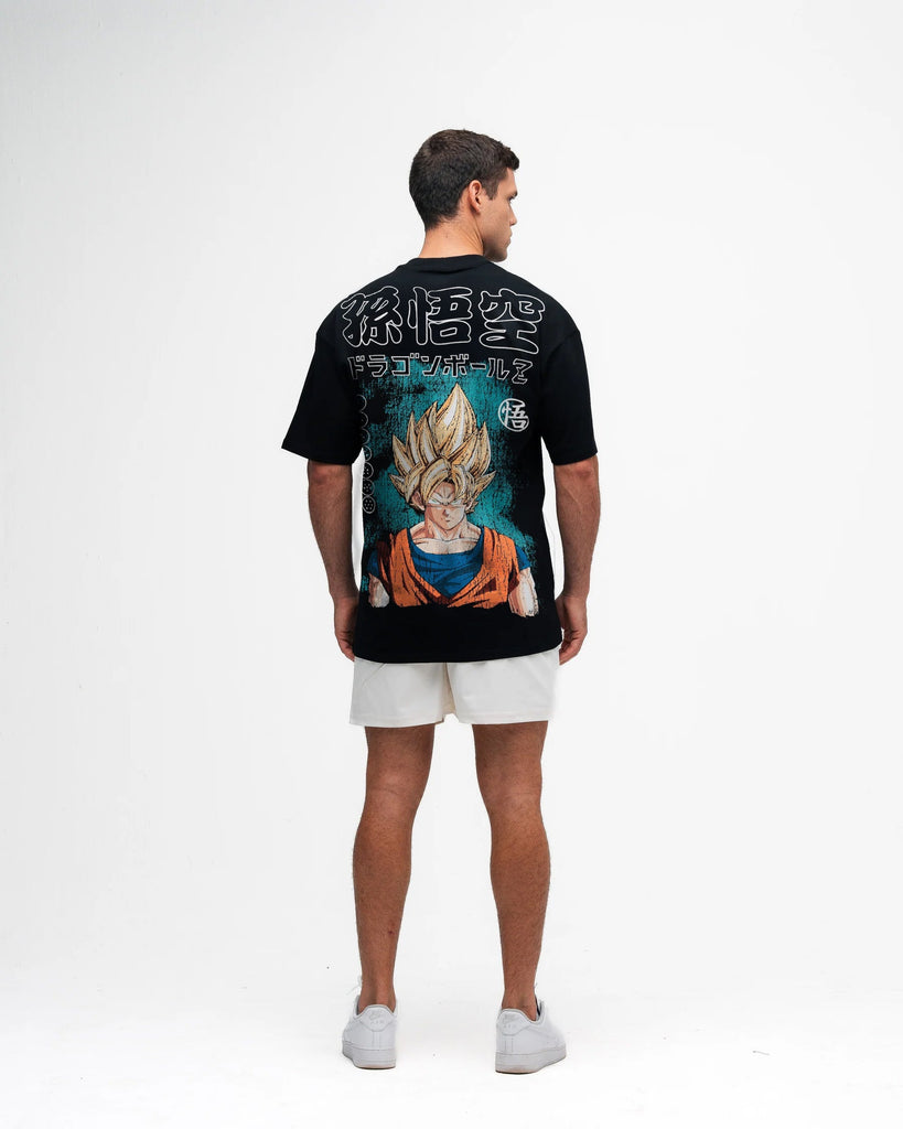 Camiseta Oversized Dragon Ball Z Goku Super Sayajin Preto