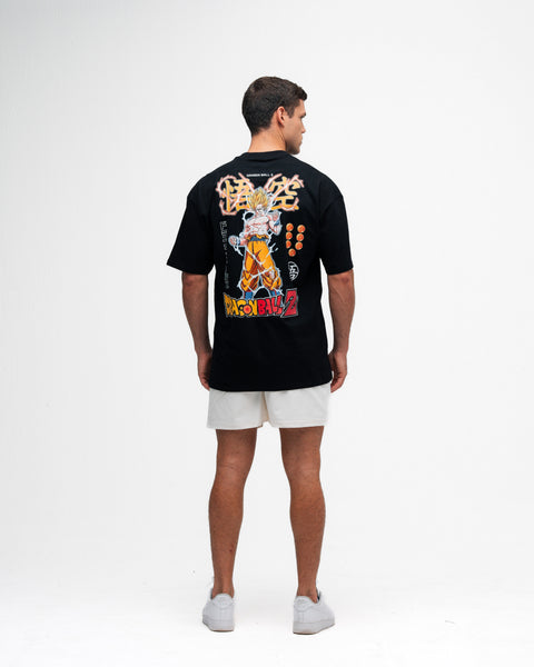 Camiseta Oversized Dragon Ball Z Goku Sayajin Preto